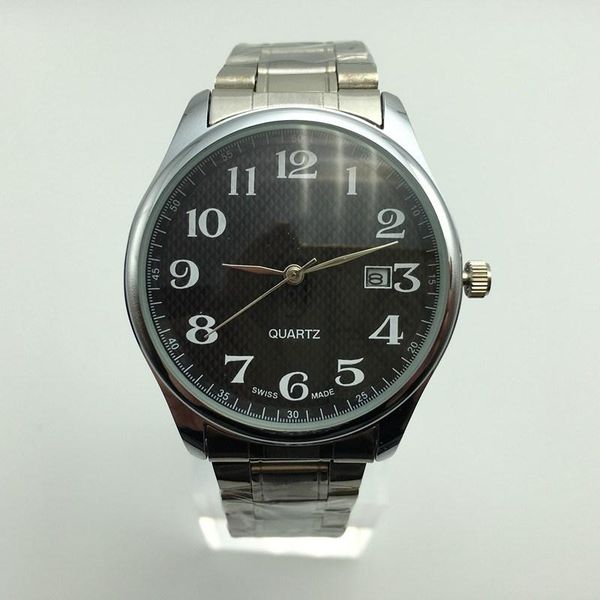 

men's watches, luxury business fashion steel band quartz watches., Slivery;brown