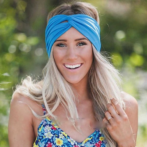

2pc headbands women's headband fashion color block twist stretch headbands ladies sports yoga turban knitted headband for girls wrap bo, Silver
