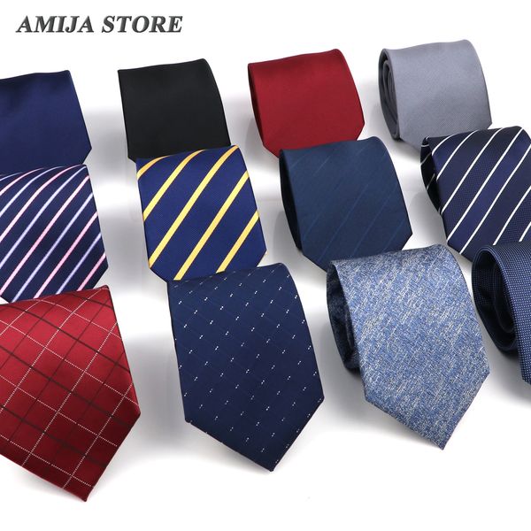 

neck ties dasi pria klasik solid bisnis biru bergaris hadiah asli formal untuk aksesori pakaian sehari hari cravat pesta pernikahan 230418, Blue;purple