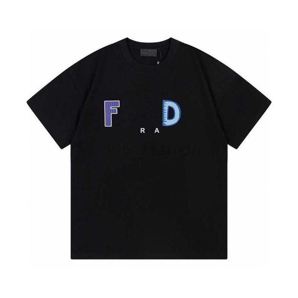 

designer luxury classic fends high-quality spring and summer digital printing color letters fashion casual short-sleeved t-shirt, White;black