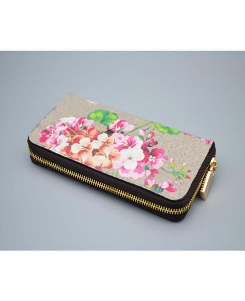 

designer ladies geranium print long zip wallet fashion long wallet flower purse7590576, Red;black