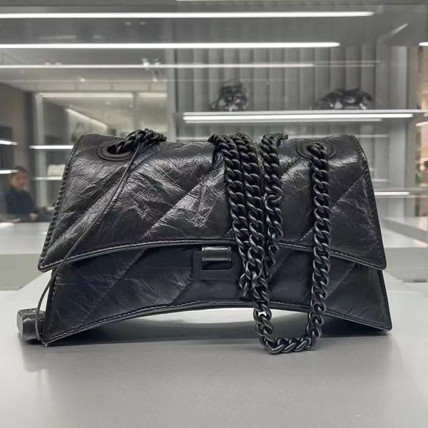 

high of one shoulder bag designer handbag tote bag fashion new pleated ringer hourglass bag classic luxury chain cross-body women's bag