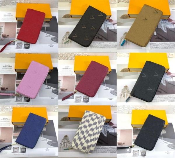 

men designer bags long wallets pu leather purse black white pink lady clutch luxury letter money clip zipper coin purses 7a fashio6664066, Red;black