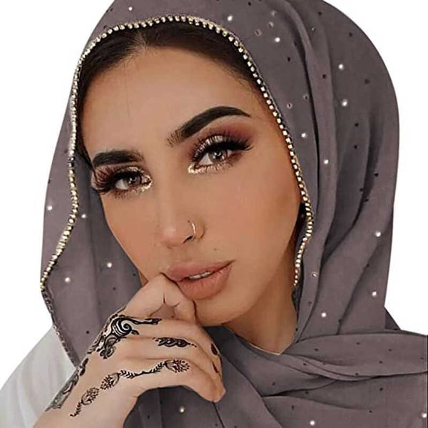 

2pc headbands muslim underscarf women veil hijab bonnet muslim women scarf turbans head for women women's hijabs diamond headscarf isla, Silver
