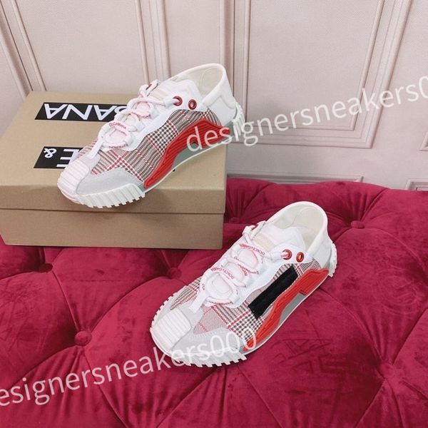 

2023 luxury designer men's and women's sports shoes casual shoes leather lace up flat shoes retro canvas shoes men's and wome, Red;white