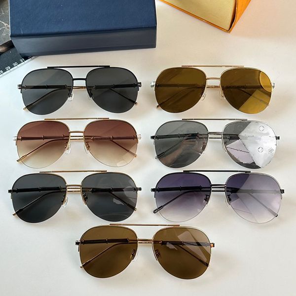 

Designer Luxury 1.1 Oval Metal Frame Z2024E Fashionable Men and Womens Driving, Leisure Vacation, Mirror Legs temples with engraved flower signature gradient glasses