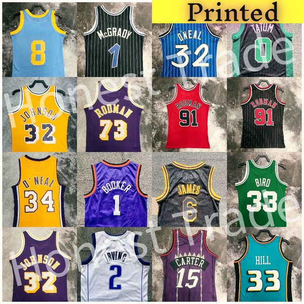 

retro new jersey 34 shaquille oneal 32 basketball print garnett hardaway james printing pressing mens jerseys shirt white black not stitched
