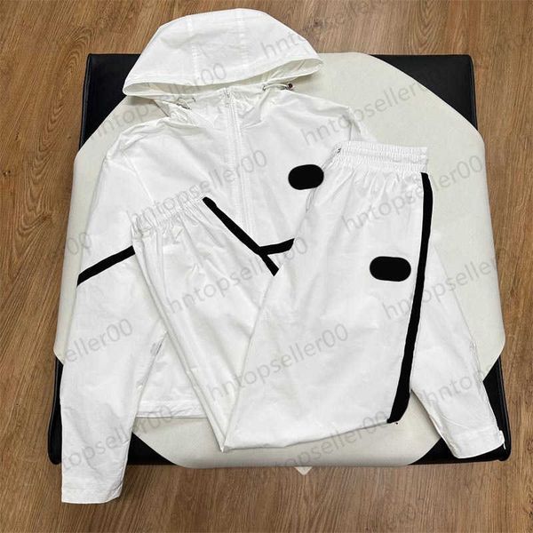 

white womens designer jacket spring summer luxury fashion casual loose fitting logo brand letter printed stripe design hooded long sleeved s, Black;brown
