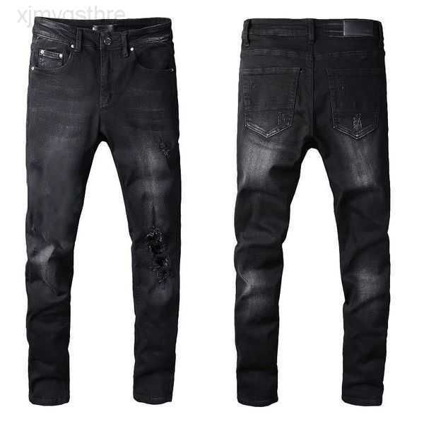 

2022 winter autumn mens jeans gray designer brand famous slim-leg pants elastic black skinny jean washed casual style size 28 to 40 patchwor, Blue