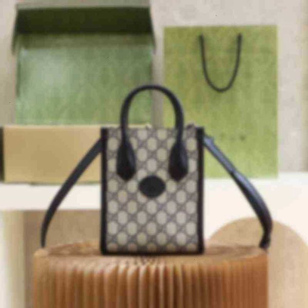 

luxury brand shopping bags interlocking double mini bag 671623 k9gsn 4075 briefcase canvas women leather handba 75ey, Black;white