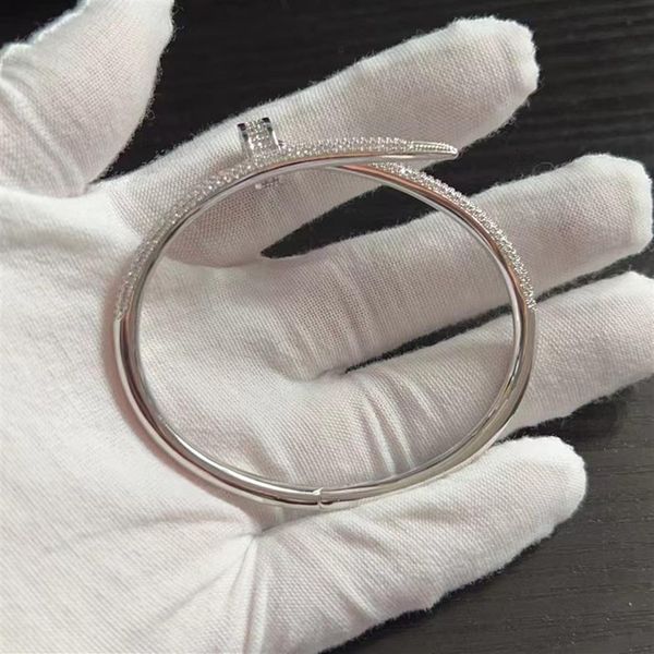 

love bangle bracelet women men full diamond nail bracelets 18k gold plated bangle jewelry for lover gift no box2034, Black