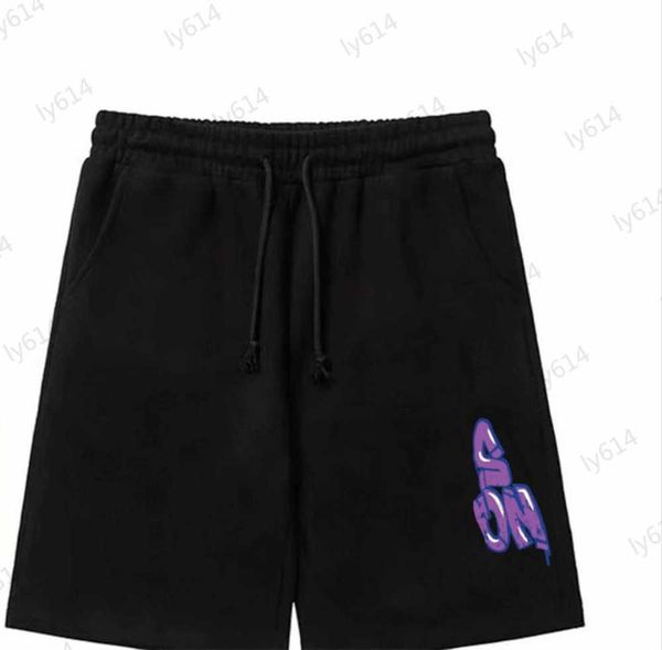 

fashion shorts contrasting color letter printing contrasting color elastic waist casual shorts cotton fabric soft, delicate loose version sp, White;black