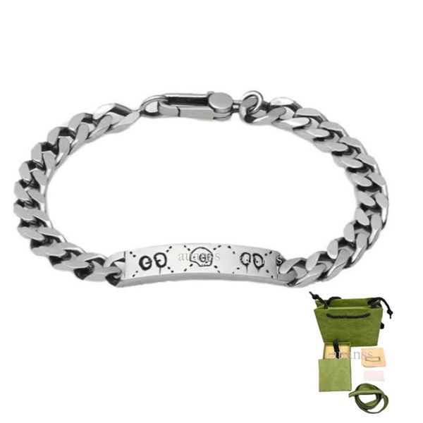 

fashion designer bracelet silver ghost bracelet mens womens bracelets chain personality hip-hop jewelry305w, Golden;silver