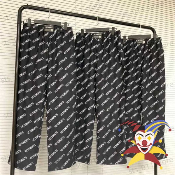 

men's pants print pants men women straight pants inside tag label vtm trousers t230419, Black