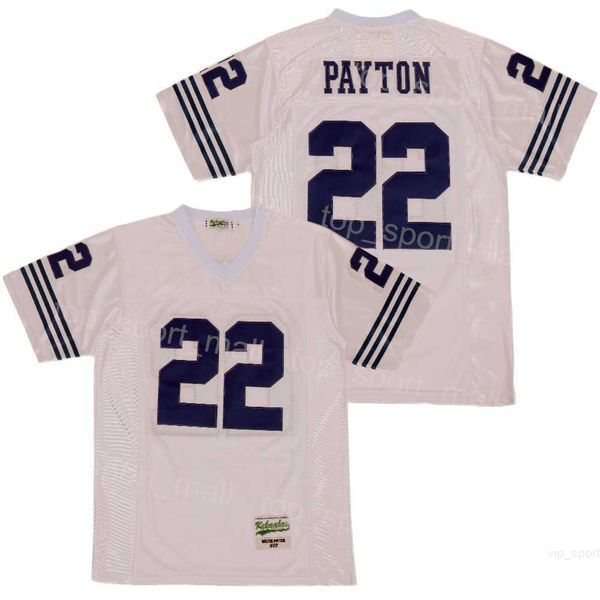 

high school football 22 walter payton jerseys jackson state university all stitched team away white pure cotton breathable moive pullover co, Black