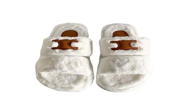 

fashion women winter slipper warm slippers slides dupe woody retro letter sandals black white pink loafers leather flops flat summ4220502