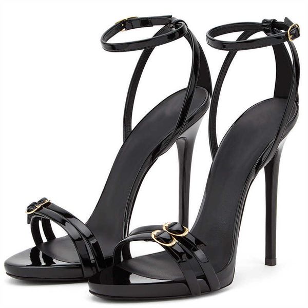 

sandals super high heel women's runway style n band ankle strap gladiator women luxury shoes summer new 230406, Black