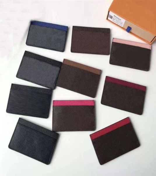 

7a genuine leather credit card wallet card holder package coin pack france women pairs brown flower business mini wallets clutch b1901509, Brown;gray