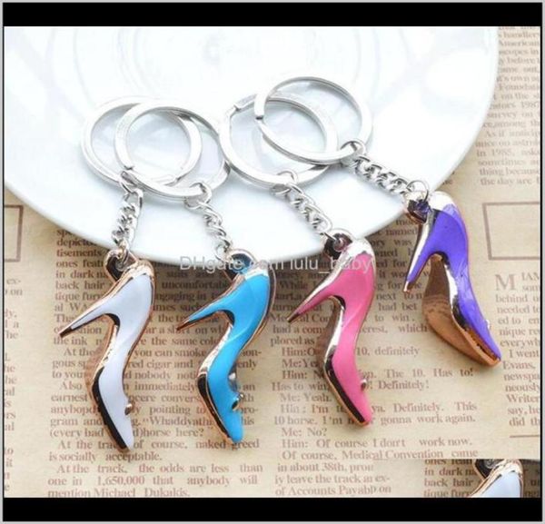 

keychains fashion accessories drop delivery 2021 high heels women bag charms keychain purse pendant cars holder mini shoe key ring8410652, Silver
