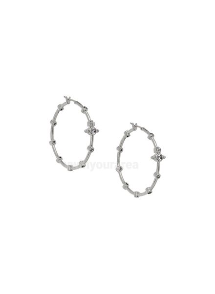 

saturn bamboo large earrings 23 spring/summer new niche design earrings, Silver