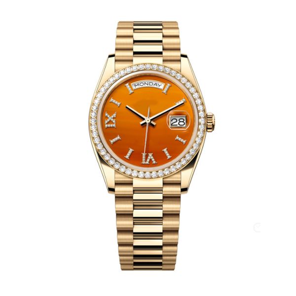 

DAY Mens watch 40mm lady 36mm woman gold 904L stainless steel strap with diamond ST9 hidden Aik folding buckle waterproof king jason 007 montre watch hjd, Blue