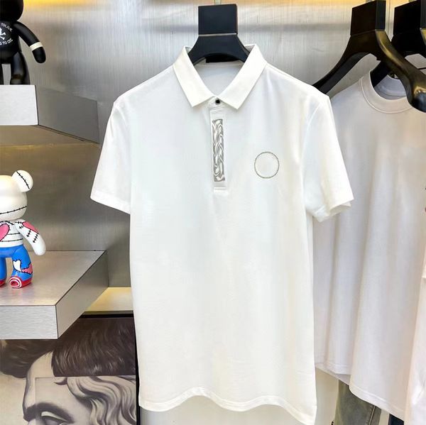 

man polo shirt summer polos mens fashion tees casual loose t shirts classic letters polos stylish embroidery business short sleeve, White;black