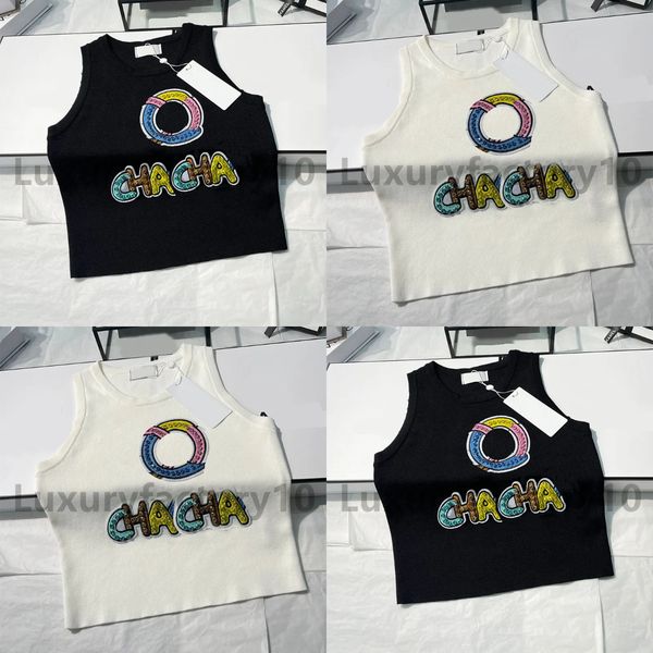 

outdoor tshirts runway summer womens letter tanks embroidery crop sleeveless lady casual patchwork crop street wear, Gray;blue