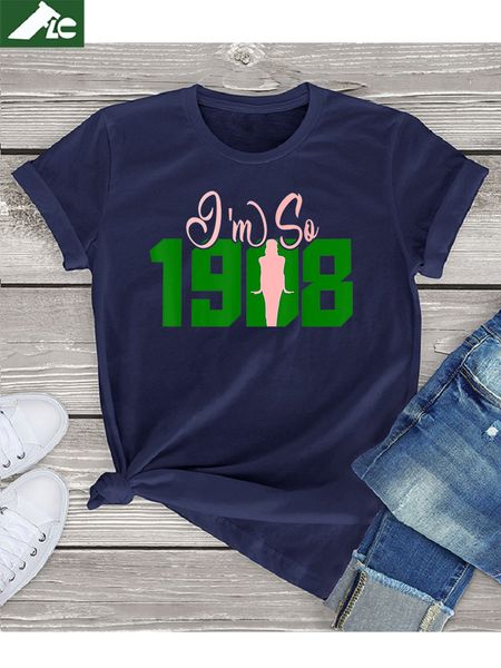 

womens tshirt funny aka j15 im so 1908 founders day t clothing cotton retro fashion tee casual 230419, White