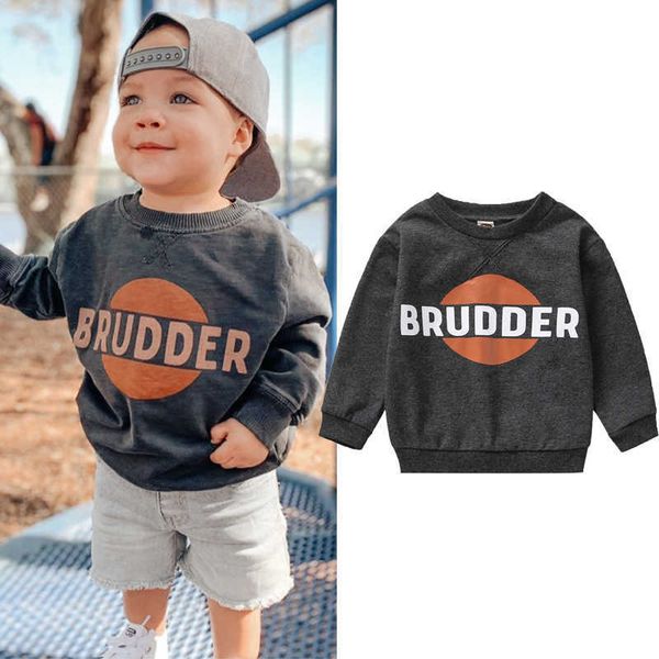 

t-shirts focusnorm 0-3y autumn baby boys sweatshirt outwear sun letter printing long sleeve pullover grey p230419, Blue
