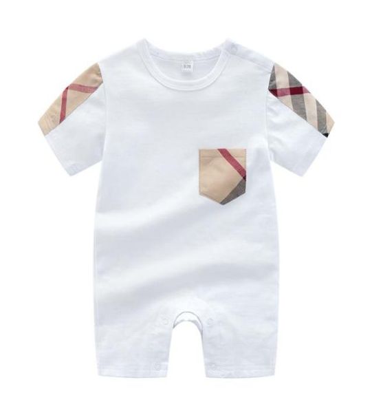 

baby clothes plaid bow romper bodysuit outfit cotton newborn summer short sleeve romper kids designer infant jumpsuits1018168, Blue