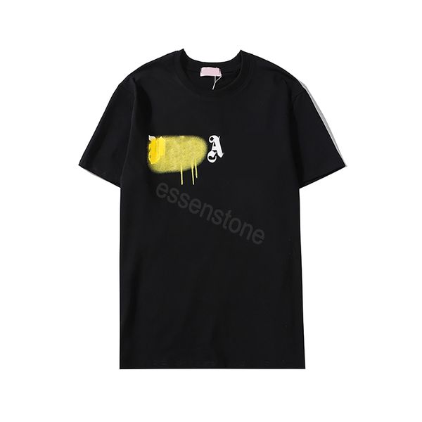

fashion mens designer pattern print palmss angels t shirts slim style polos t shirt men women cotton short sleeve tees s-2xl, White;black