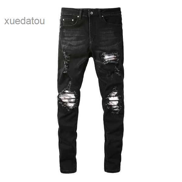 

distressed 20ss jeans mens designer ripped biker slim fit motorcycle denim for men fashion jean mans pants pour hommes #866 4 rzut, Blue