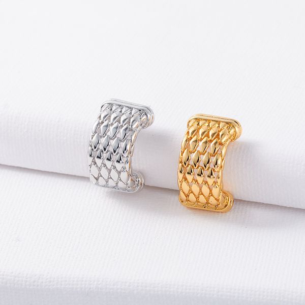 

ins french fashion metal woven stud earrings for women 925 silver needles niche minimalist accessories, Golden;silver
