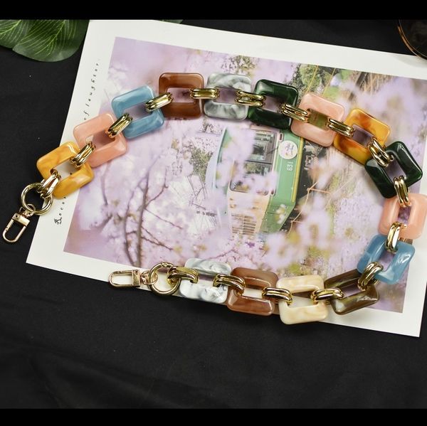 

bag parts accessories acrylic chain color women acrylic shoulder bag strap chic solid color or mix color messenger handbags belts 230419, Black