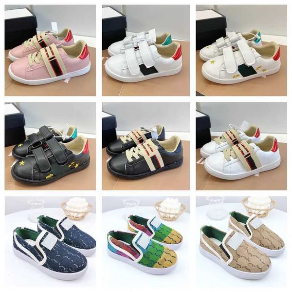 

kids designer casual sneakers childrens tennis 1977 trainers girls boys tiger flower print ivory canvas linen fabric low cut fashion, Black;red