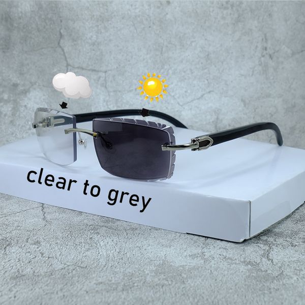 

diamond cut mens pchormic lenses sunglasses two colors lenses 4 season carter luxury glasses interchangble lentes black buffalo horn de sol