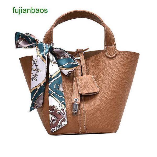 

hemres picotn handbags women's 2023 new korean fashion vegetable basket bucket bag bow tie pu shoulder s, Black