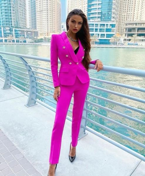 

pants women blazer suit set solid color fake flap pockets twopiece lapel buttons jacket pencil pants set, White