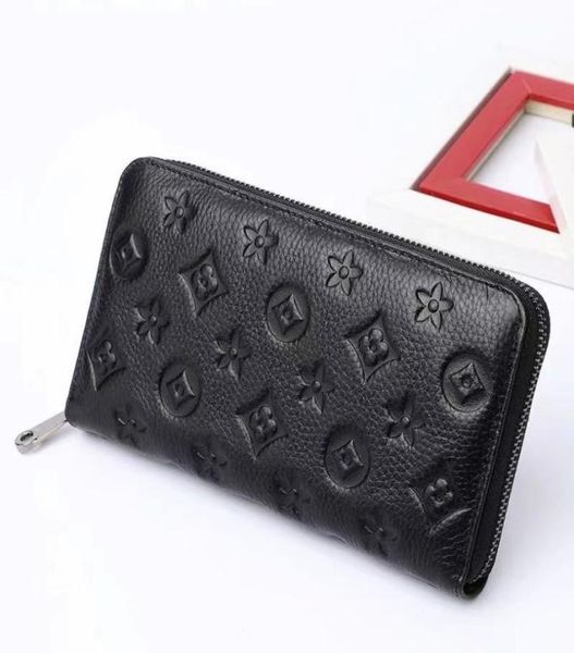 

fashion black empreinte women clutch lady ladies long wallet pu leather single zipper wallets classical corn purse card holder 6004005486, Red;black