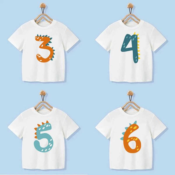 

t-shirts number 1-9 boys girls dinosaur short sleeves t-shirts children's tshirt birthday gift t shirt baby girl kids hip hop tees p23, Blue