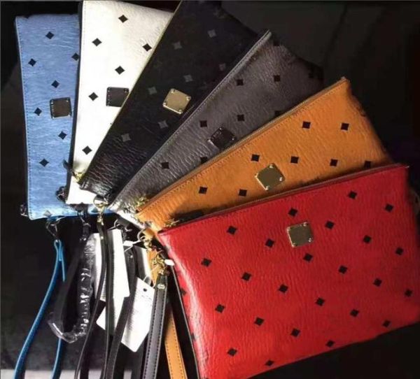 

korean wallet fashion male long large capacity briefcase female m leather banquet handbag 21538778245, Red;black