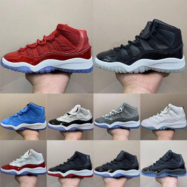 

kids shoes 11s youth cherry cool grey sneakers childrens shoe sports pink panda 24-35 suhfloh#, Black