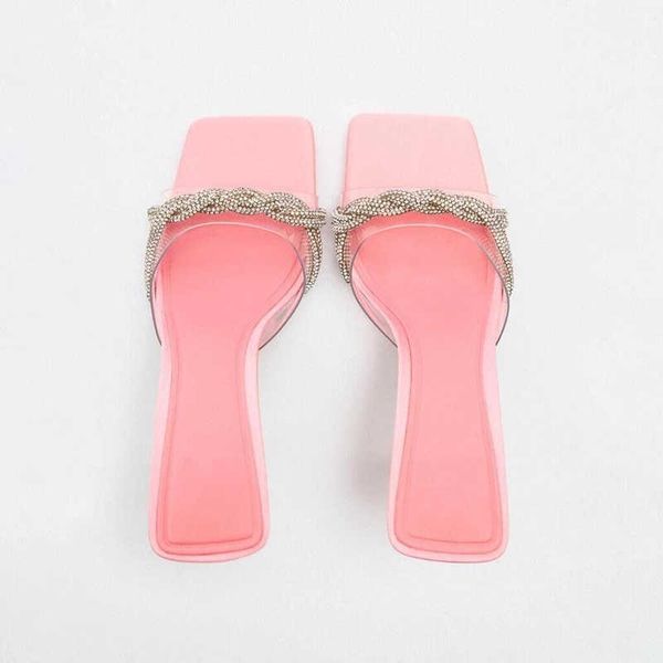 

nxy sandals pink high heel summer women chain heeled slippers transparent pvc strap beach sandal woman plus size heels 230406, Black