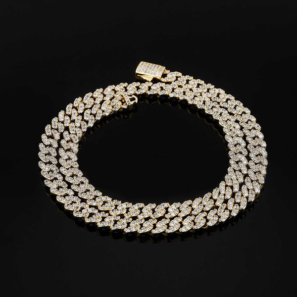

korean 9mm micro inlaid zircon cuban chain necklace hip hop trend collar curb link chains accessories night club iced out jewelry gifts for, Silver