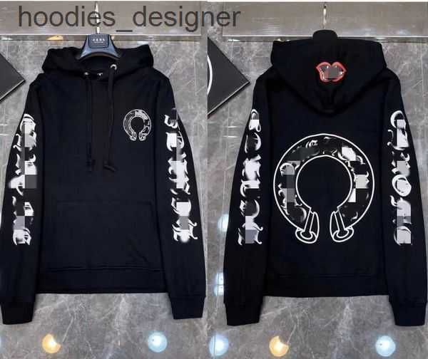 

hoodies sweatshirts men's luxury jackets designer zipper heart horseshoe cross print brand ch women chromes coat casual pullover loose, Black
