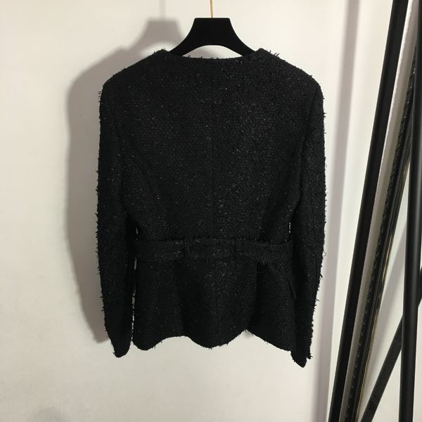 

women's suits blazers style chest nail drill letter label fringe bright silk blended tweed suit coat 0070 230418, White;black