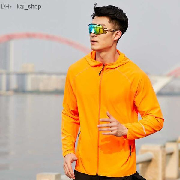 

men's casual shirts spring/summer sunscreen clothing fitness outdoor sports blue sweater low collar regular coat training, White;black