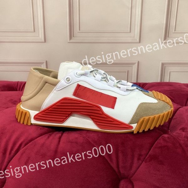 

designer men's and women's sports shoes casual shoes leather lace up flat shoes retro canvas shoes men's and women's fas, Red;white