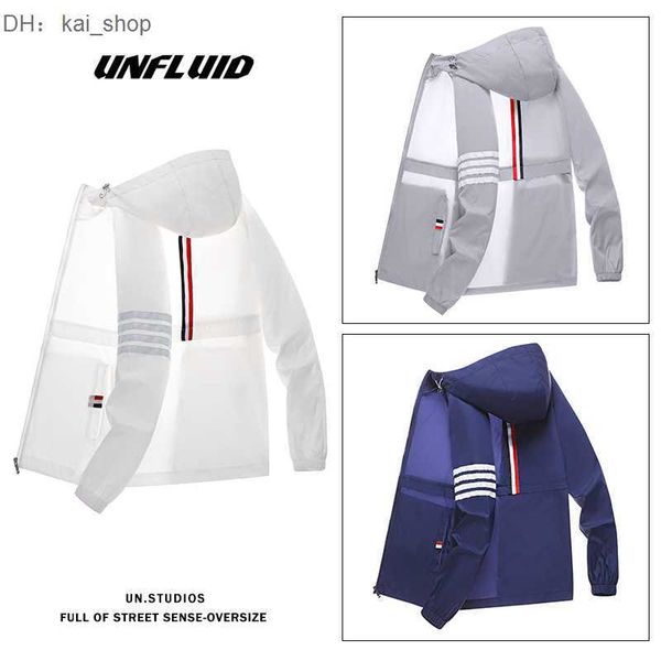 

men's casual shirts summer coat tb sun protection suit four standing collar skin1, White;black