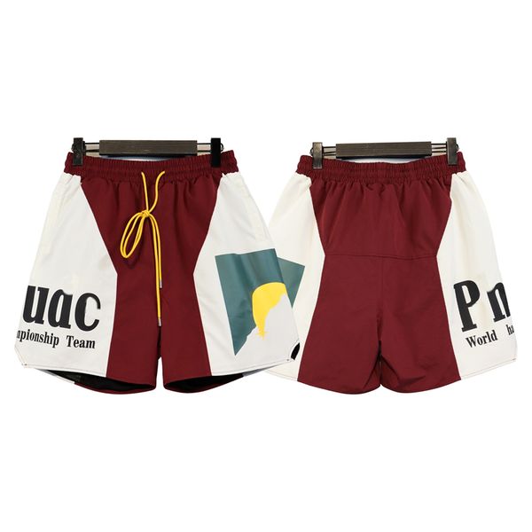 

letter men's shorts summer new sunset printing color block sports shorts casual trend men's beach pants running sports inner layer, White;black